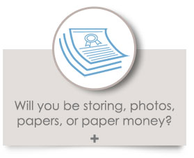 Will you be storing, photos, papers, or paper money? 