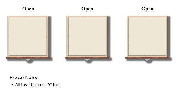 Open inserts for all drawers