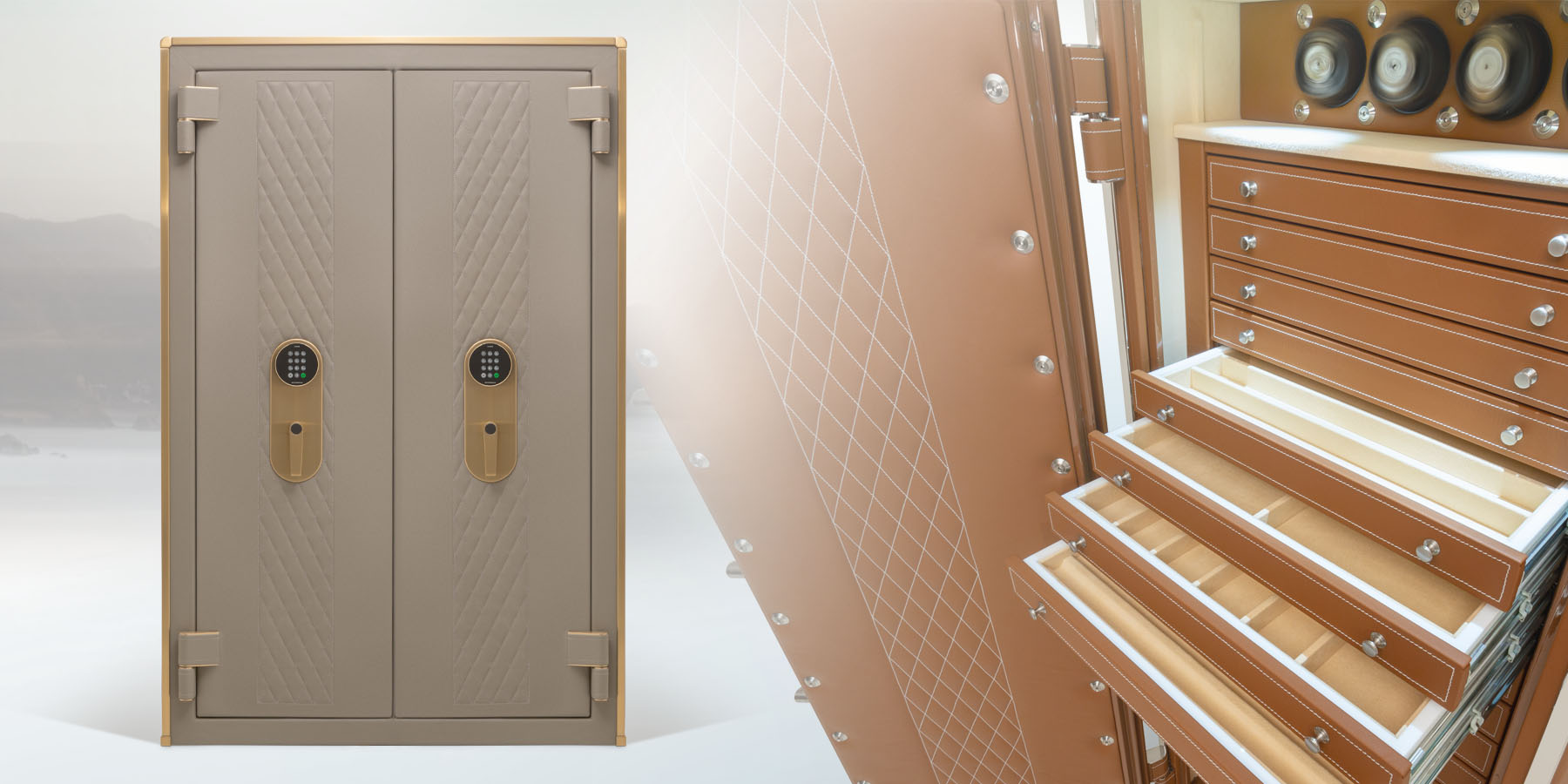 Decorative image of leather wrapped 6037 luxury safe