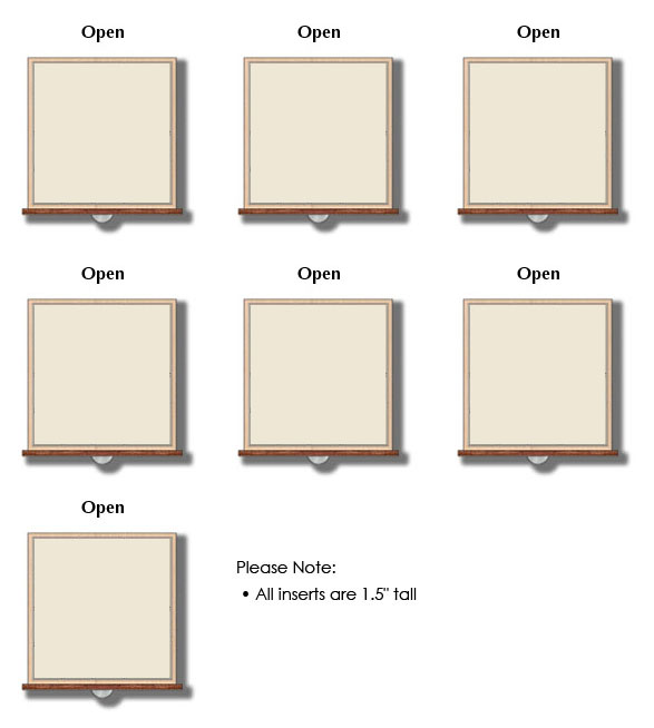 Open inserts for all drawers